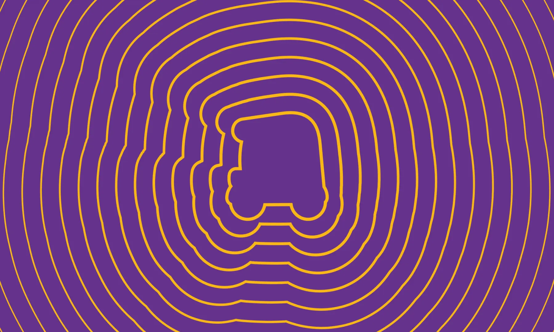 LUV CUT LET pattern in purple and orange