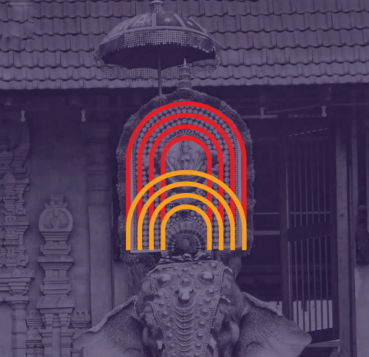 P.A.S Allied mark over a temple procession